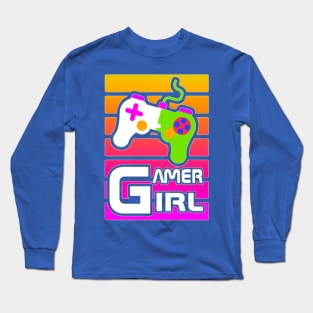 Colorful Gamer Girl Long Sleeve T-Shirt